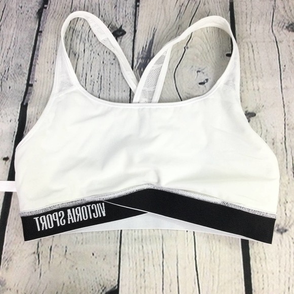 Victoria Sport The Player White Racer Back Polyamide Blend Sports Bra M - Picture 6 of 11
